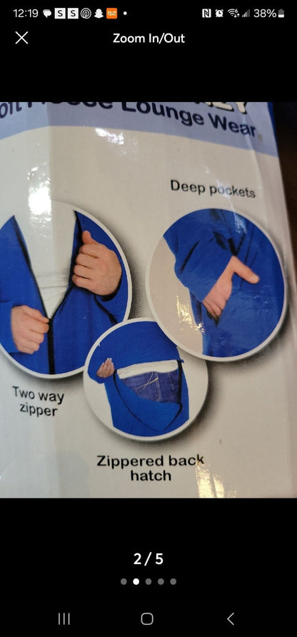 Blue Soft Fleece snuggle Loungewear L/XL - I Bought a Yard Sale
