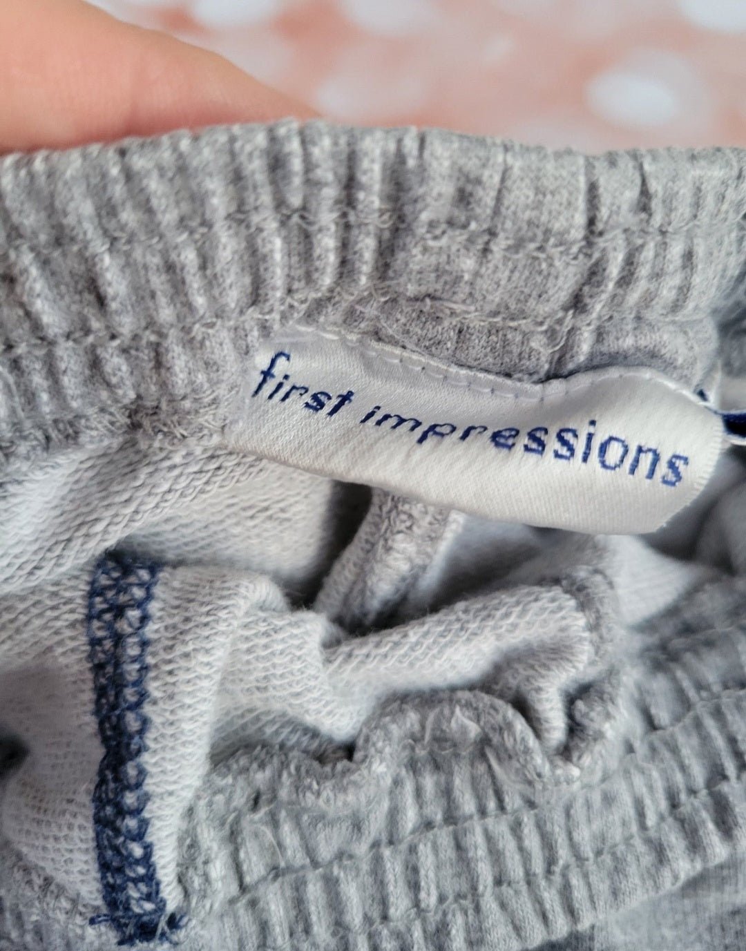 Boys First Impression gray pants blue trim 24m - I Bought a Yard Sale