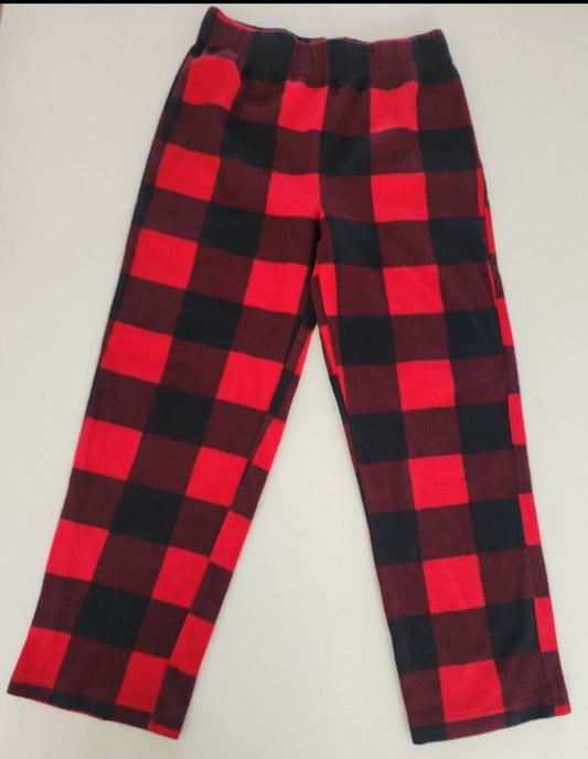 Boys Fleece Buffalo Plaid Black And Red Pajama Pants Size S 8 by Arizona Jeans - I Bought a Yard Sale