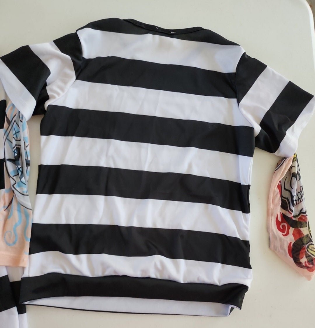Boy's Prisoner Convict Tattoo Sleeves Child Size L 10 - 12 Halloween Costume - I Bought a Yard Sale