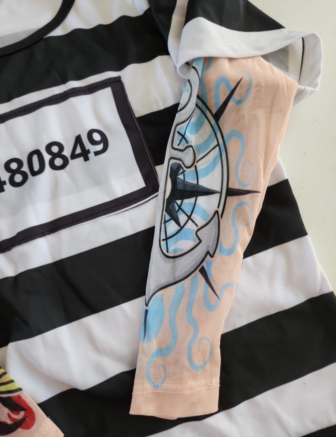 Boy's Prisoner Convict Tattoo Sleeves Child Size L 10 - 12 Halloween Costume - I Bought a Yard Sale