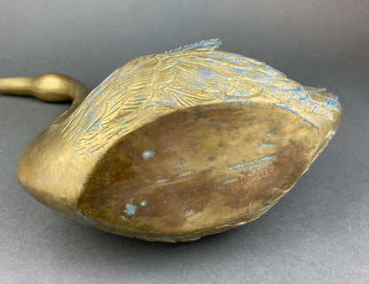 Brass Planter Shaped like Swan. Bird Shaped Herb Planter. Green House Decor. Window Sill Decor. - I Bought a Yard Sale