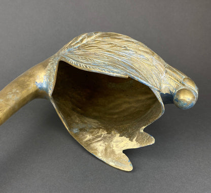 Brass Planter Shaped like Swan. Bird Shaped Herb Planter. Green House Decor. Window Sill Decor. - I Bought a Yard Sale