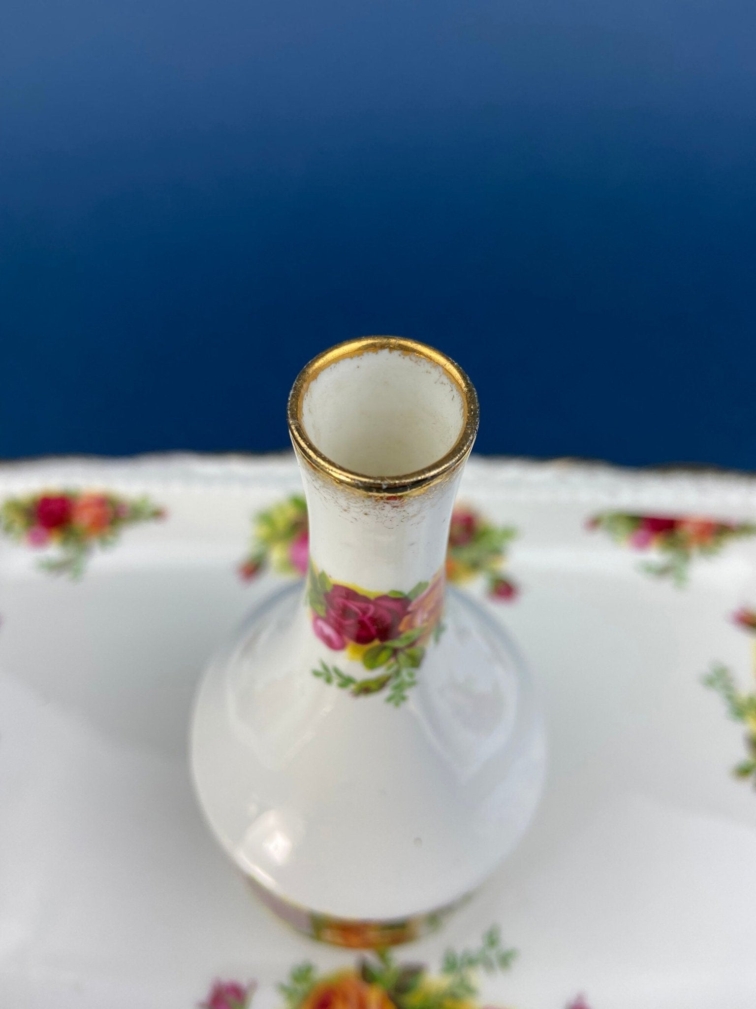 Breakfast Tray, Creamer, Sugar Bowl, and Vase by Royal Albert. Old Country Roses Motif. Made in England. Gift for Her. Gift for Mother. - I Bought a Yard Sale