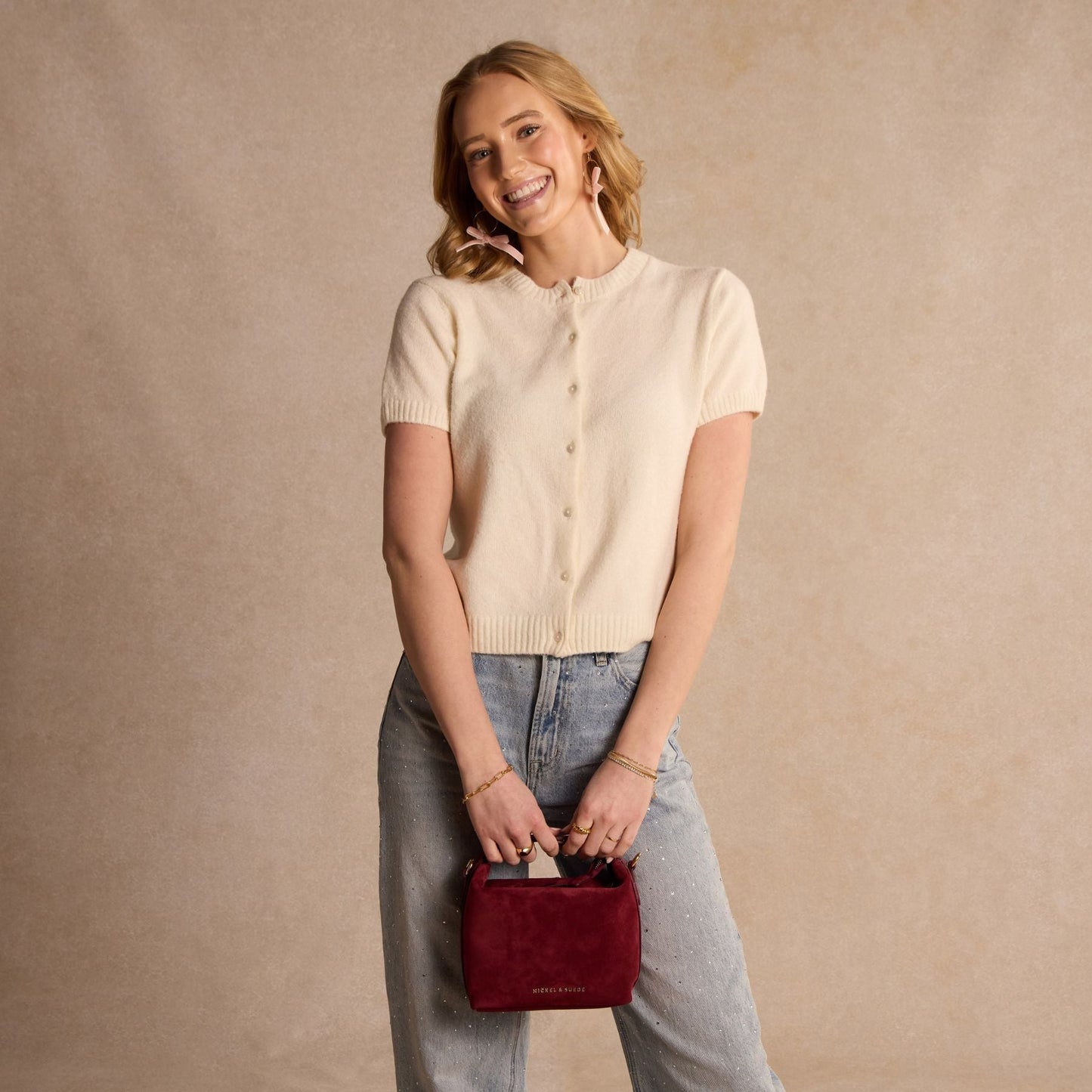 Brigitte Suede Mini Bag in Sangria - I Bought a Yard Sale