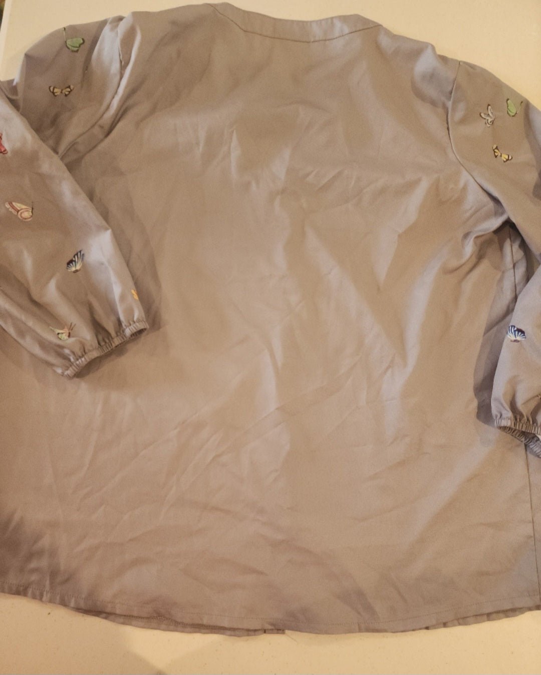 Button Down Shirts for Women Fall Long Sleeve Butterfly Print XL Gray - I Bought a Yard Sale