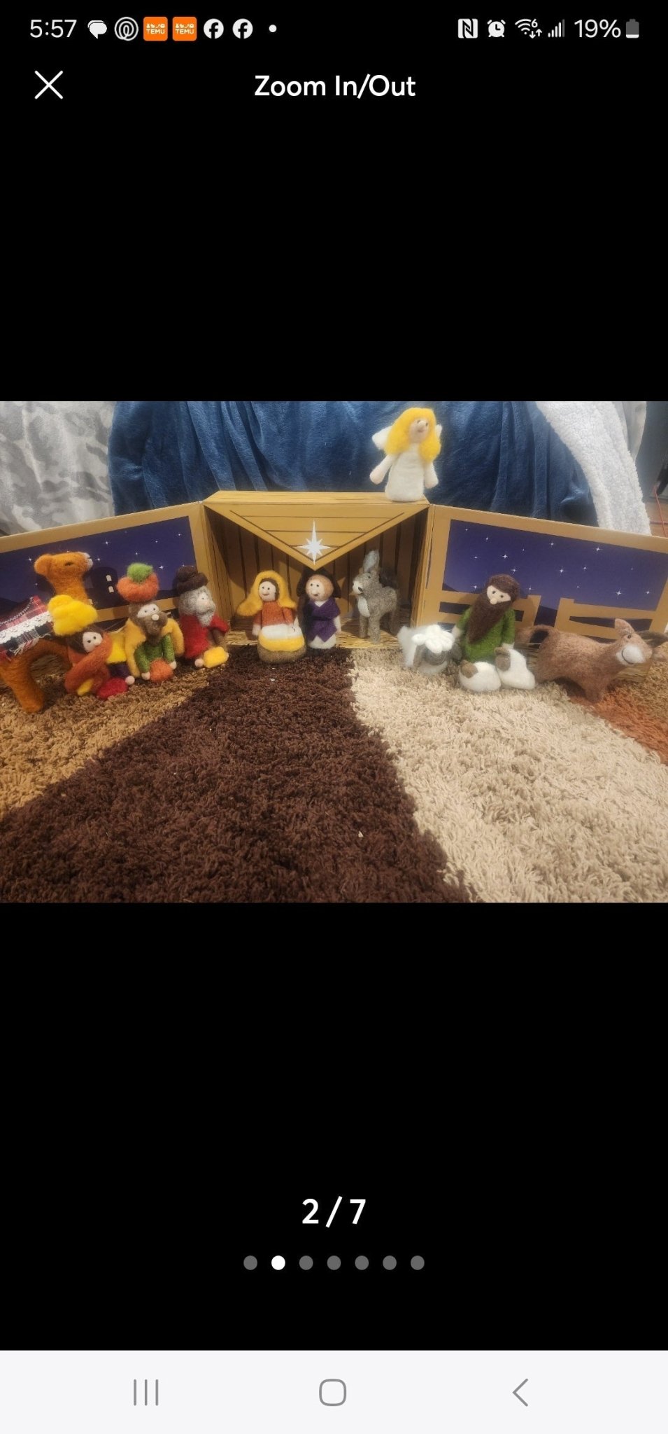 Christmas Handcrafted 15 Piece Wool Nativity Set, Vintage Nativity - I Bought a Yard Sale