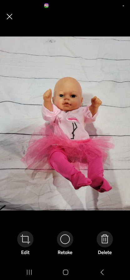 Cititoy Reborn Girl 14" Baby Doll 1994 anomatically correct w/ pink Flamingo outfit - I Bought a Yard Sale