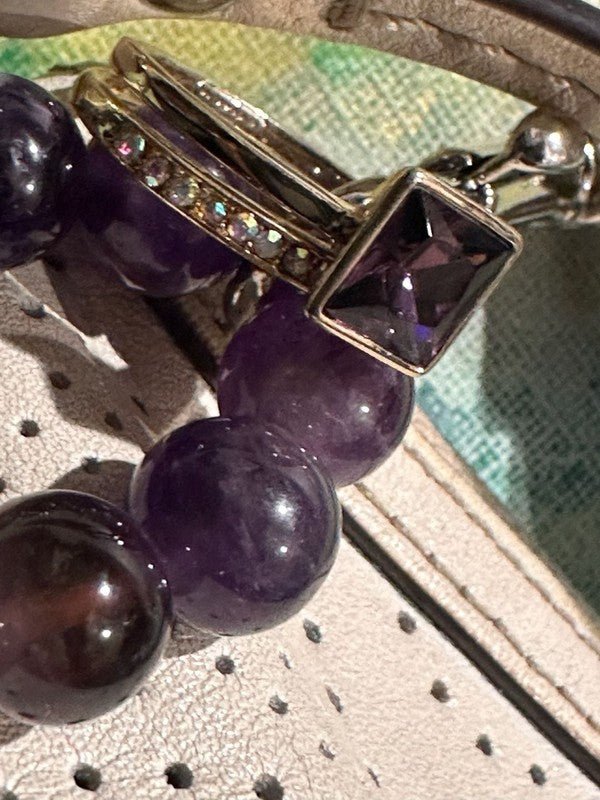 Coach White Leather Large Wristlet, Coach ring and Amethyst bracelet - I Bought a Yard Sale
