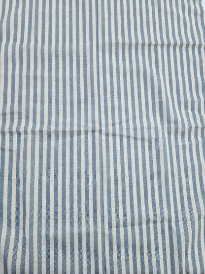Coastal or Farmhouse Blue & cream Striped Curtains - Short Panels (Set of 2) - I Bought a Yard Sale