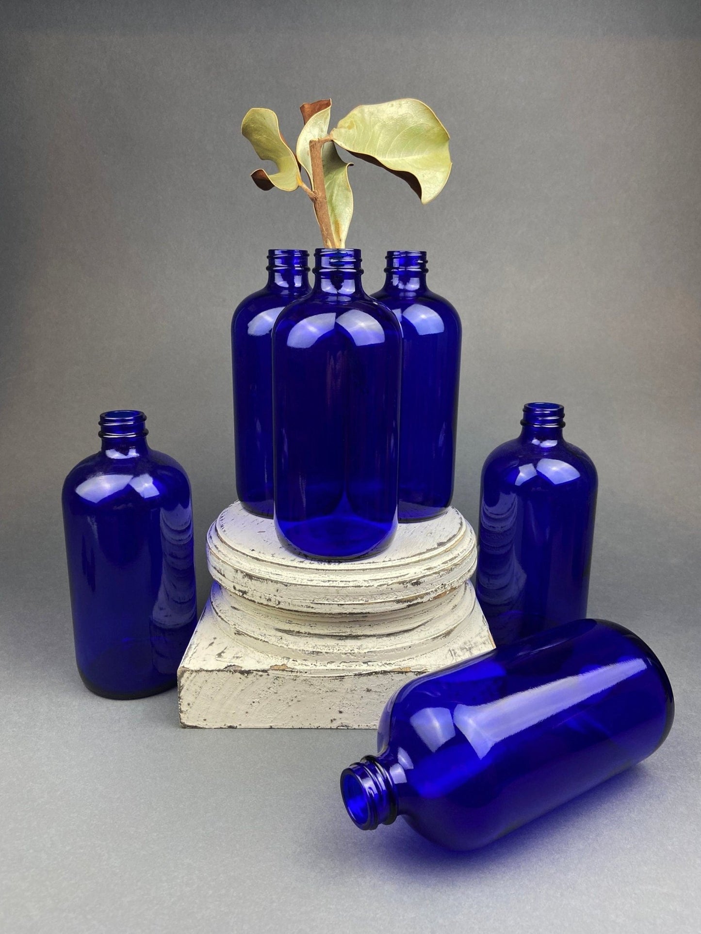 Cobalt Blue Hand Blown Stemware. Set of Six Heavy Spanish/Mexican Style Stemed Glasses. Primitive Drinkware. Stylish Barware. - I Bought a Yard Sale