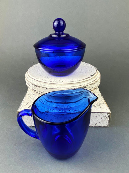 Cobalt Blue Hand Blown Stemware. Set of Six Heavy Spanish/Mexican Style Stemed Glasses. Primitive Drinkware. Stylish Barware. - I Bought a Yard Sale