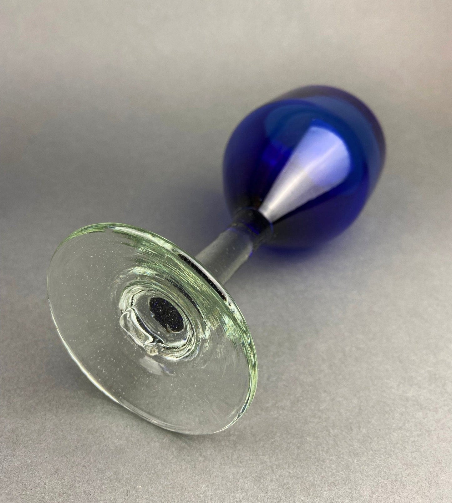 Cobalt Blue Hand Blown Stemware. Set of Six Heavy Spanish/Mexican Style Stemed Glasses. Primitive Drinkware. Stylish Barware. - I Bought a Yard Sale