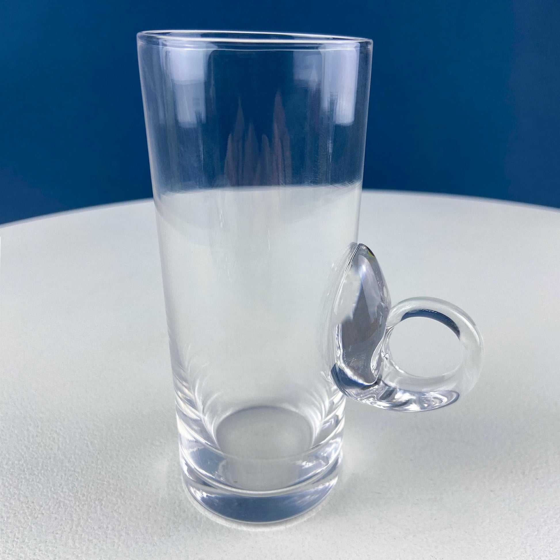 Coffee Tea Hand Blown Cups for Juice Punch Espresso Matcha or Irish Coffee. Set of 6. Loop Handles. Modern Glassware. Dining Room Decor. - I Bought a Yard Sale