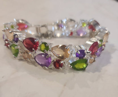Colorful Bracelet Cubic Zirconia Tennis Bracelet - I Bought a Yard Sale