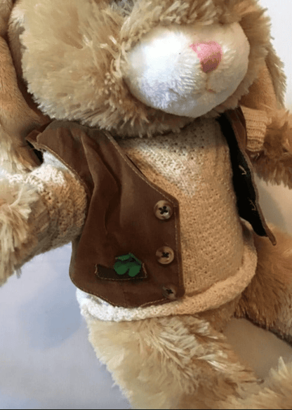 Cuddly Plush Bunny Rabbit dressed in sweater & Vest - I Bought a Yard Sale