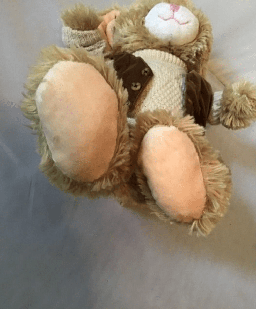 Cuddly Plush Bunny Rabbit dressed in sweater & Vest - I Bought a Yard Sale