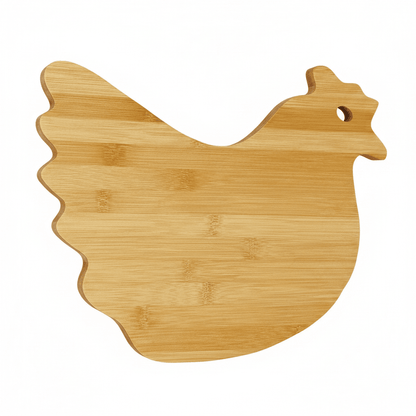 Customization engraving Bamboo wood Hen Shaped Cutting Board Size 13 - 1/2 x 10 7/8 - I Bought a Yard Sale