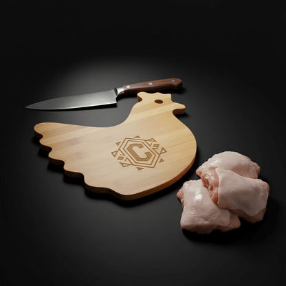 Customization engraving Bamboo wood Hen Shaped Cutting Board Size 13 - 1/2 x 10 7/8 - I Bought a Yard Sale