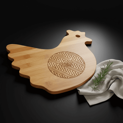 Customization engraving Bamboo wood Hen Shaped Cutting Board Size 13 - 1/2 x 10 7/8 - I Bought a Yard Sale