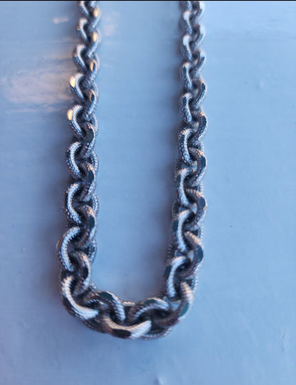 Designer by Crown Trifari, necklace, double link silver tone 38 inches. - I Bought a Yard Sale