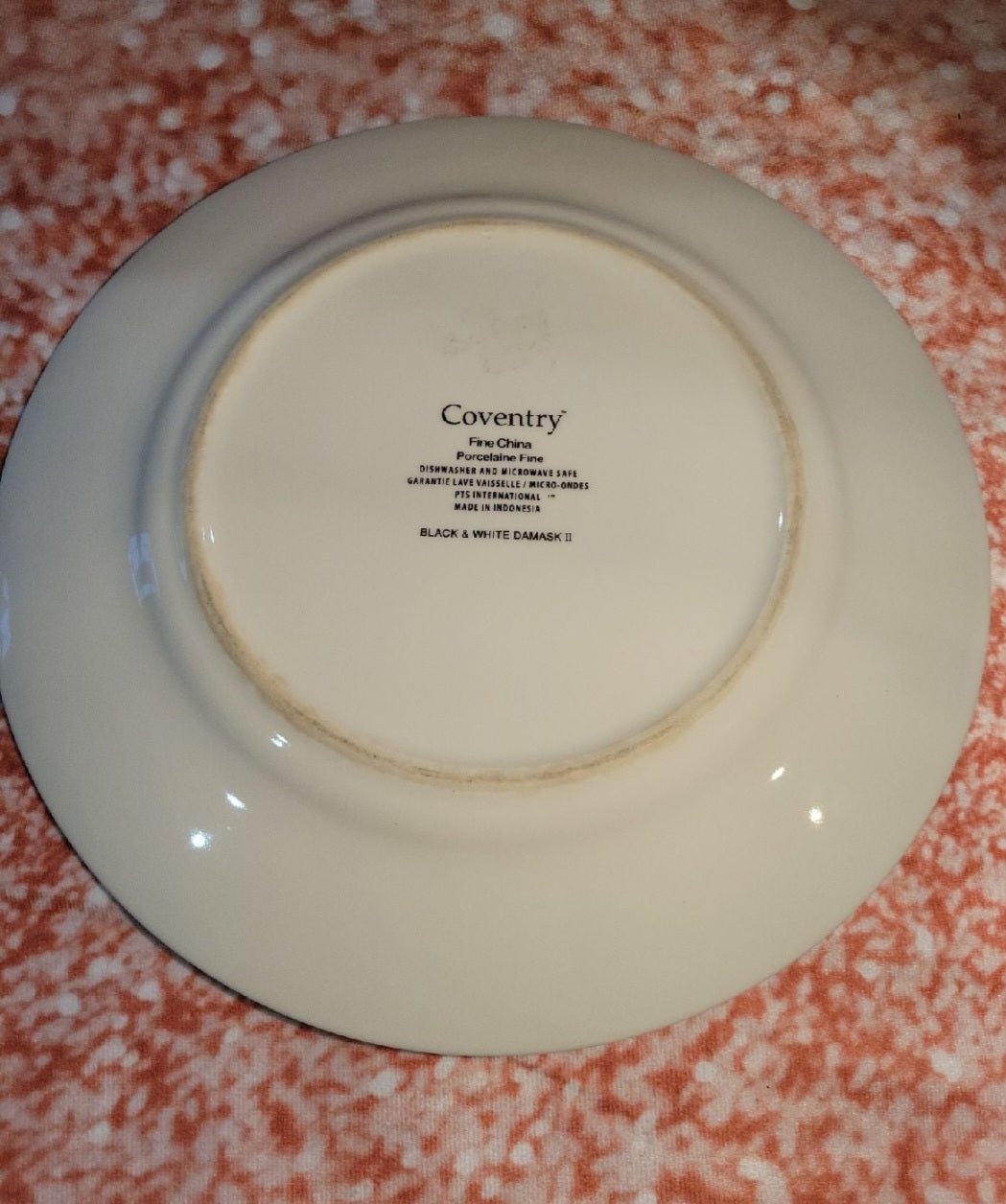 Dinner Plate - Coventry Black & White Damask II by 222 Fifth (27) - I Bought a Yard Sale