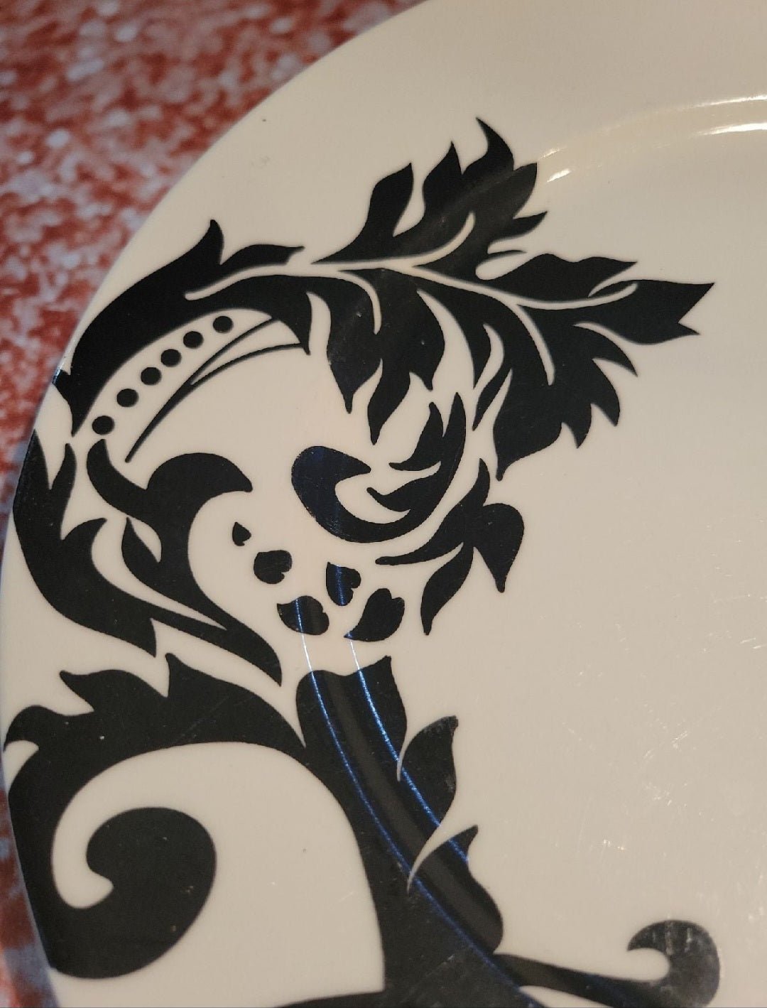 Dinner Plate - Coventry Black & White Damask II by 222 Fifth (27) - I Bought a Yard Sale