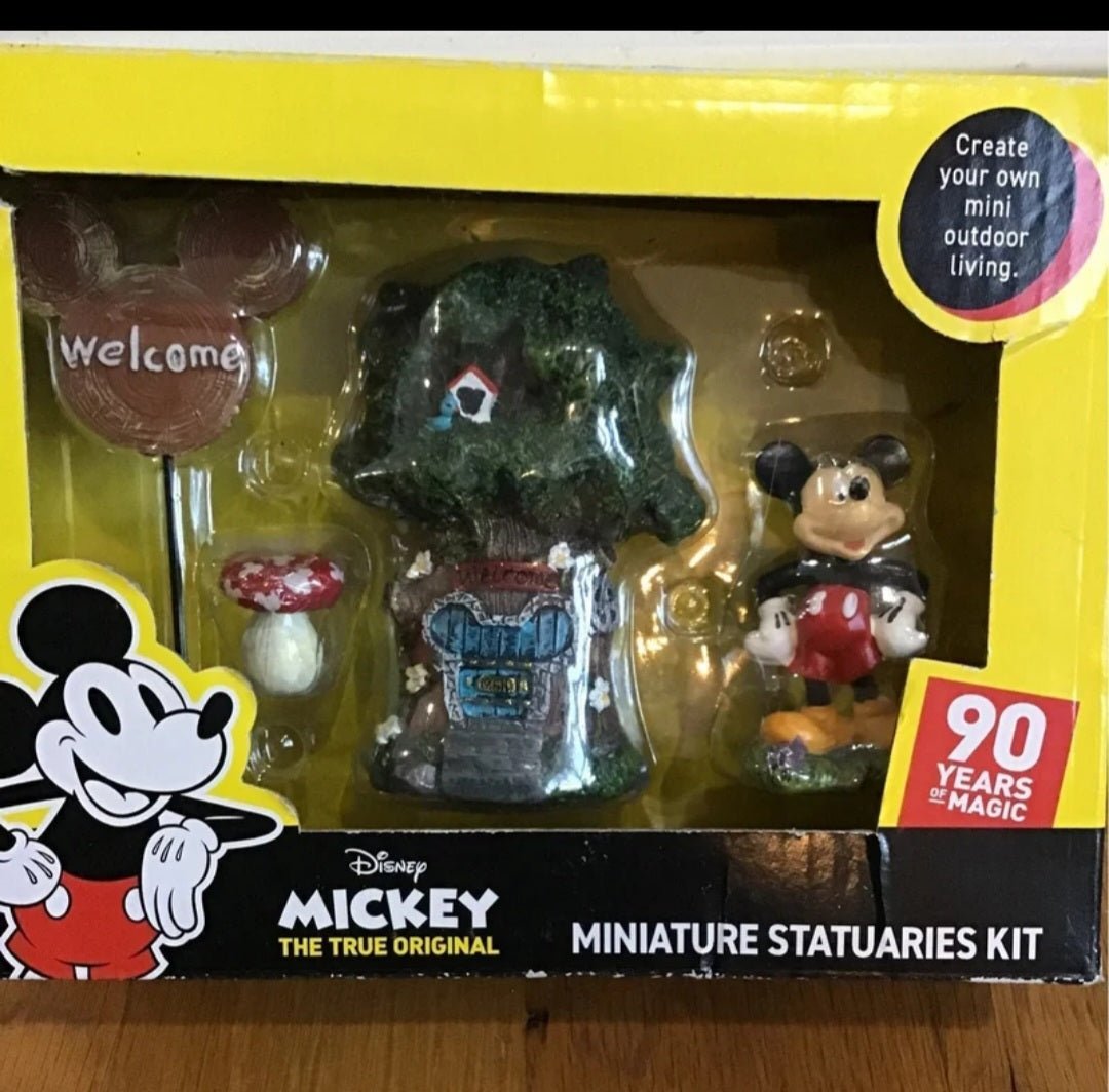 Disney Mickey Mouse 90th birthday miniature statue kit planters terrarium NIB - I Bought a Yard Sale