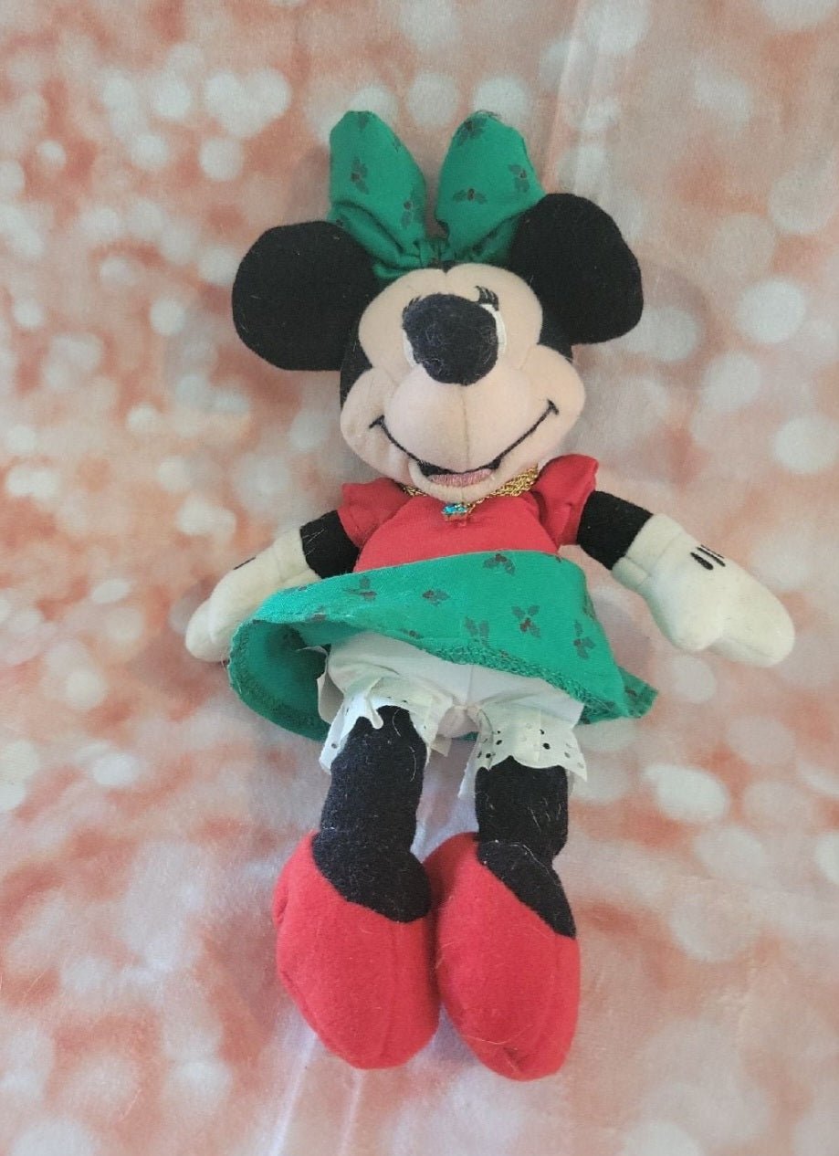 Disney Store Minnie Mouse Plush with Turquoise Austraian Crystal Necklace - 8" - I Bought a Yard Sale