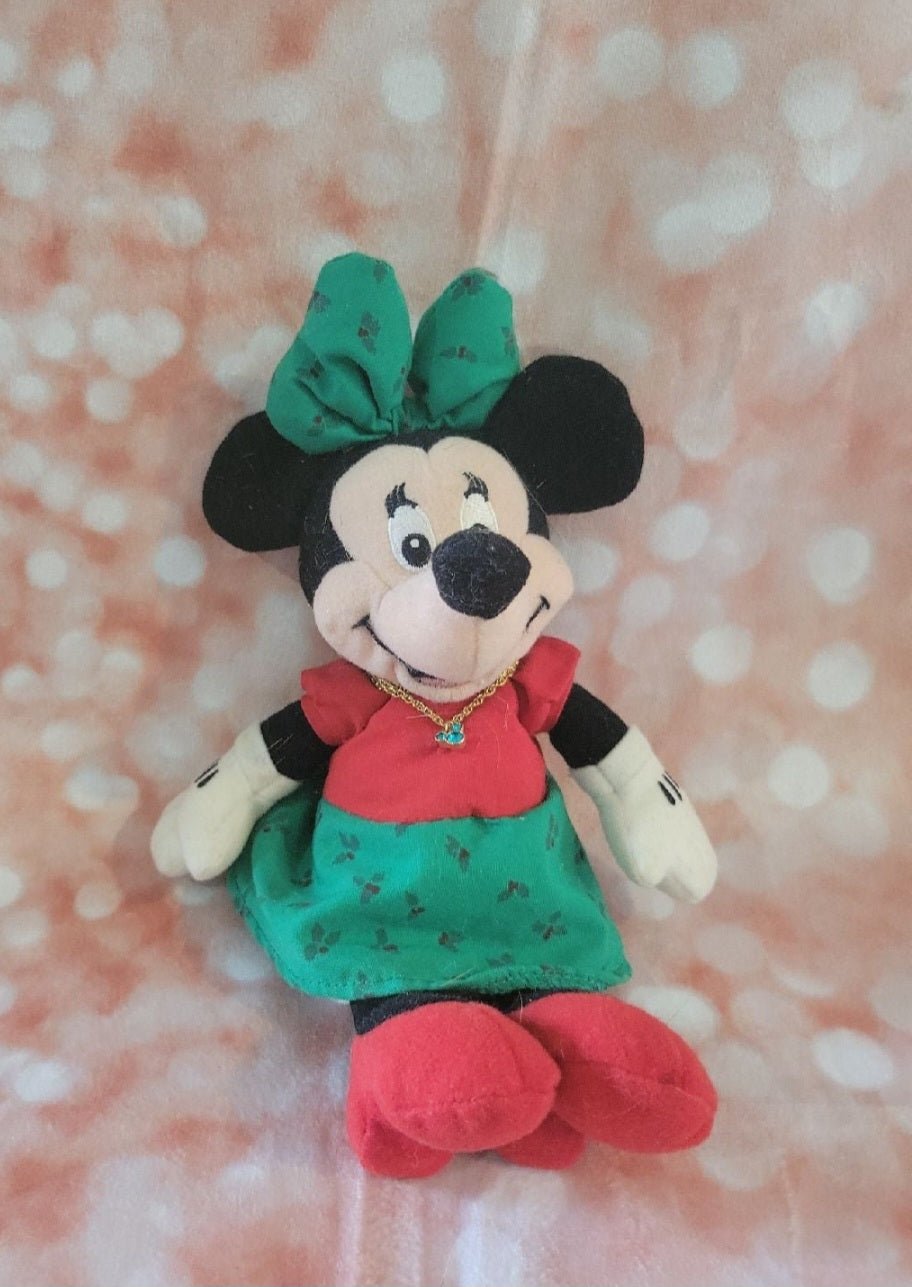 Disney Store Minnie Mouse Plush with Turquoise Austraian Crystal Necklace - 8" - I Bought a Yard Sale