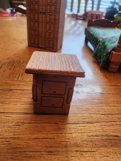 Doll House Bed Wardrobe and nightstand - I Bought a Yard Sale