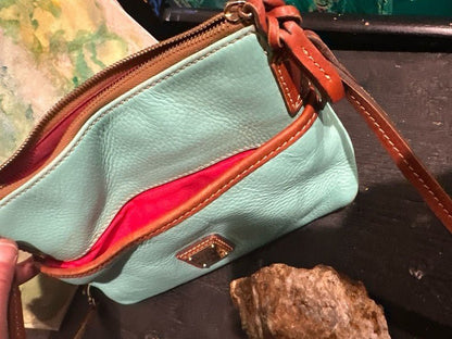 Dooney & Bourke Pebble Grain Leather Ginger Crossbody Bag in Aqua - I Bought a Yard Sale