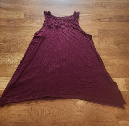 Faded Glory Women's XL 16 - 18 Sleeveless Stretch Tank Top with lace an top - I Bought a Yard Sale