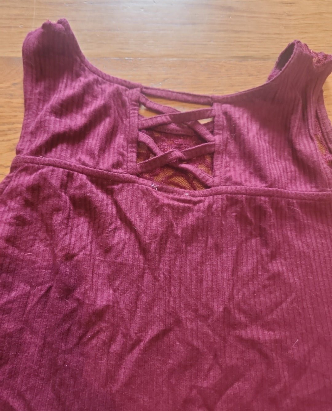 Faded Glory Women's XL 16 - 18 Sleeveless Stretch Tank Top with lace an top - I Bought a Yard Sale