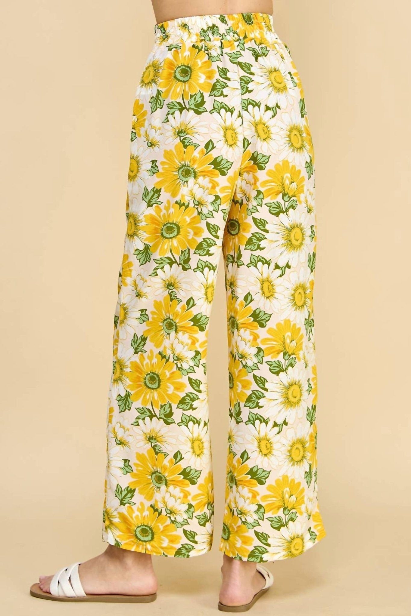 Floral Print Paper Bag Waist Pants - I Bought a Yard Sale