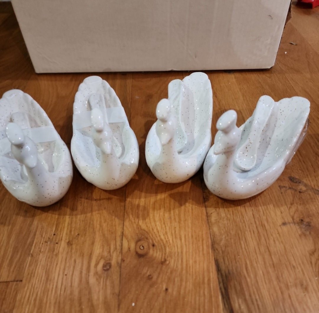 Four Floor 9 Peacock Dipping Bowls with Spoon - I Bought a Yard Sale