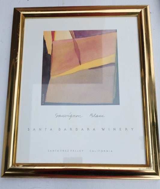 Framed Poster Sauvignon Blane Santa Barbara Winery Santa Ynez Valley California - I Bought a Yard Sale