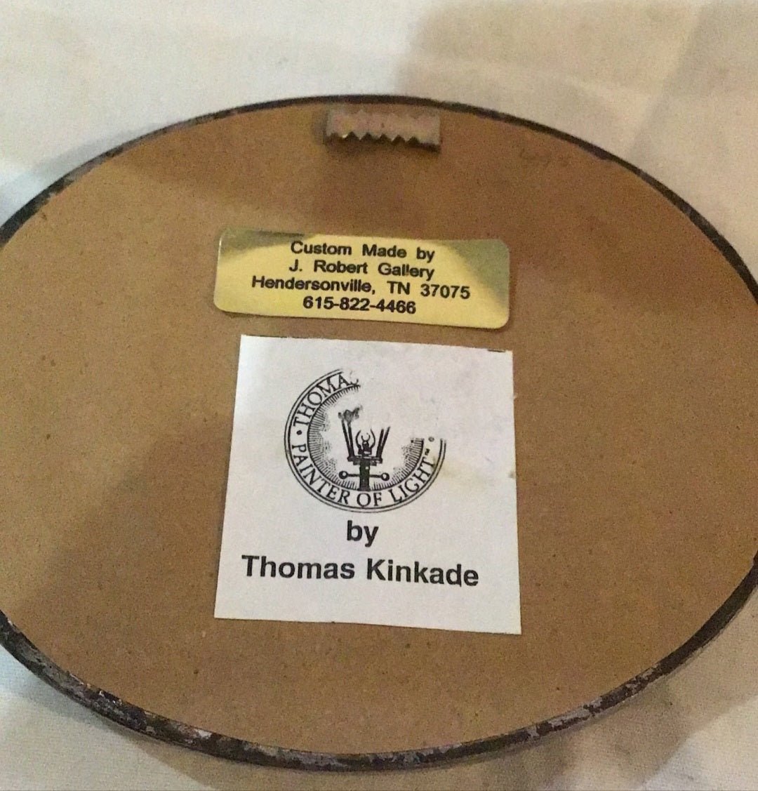 Gazebo Thomas Kinkade Painter of light print Picture in Oval Frame - I Bought a Yard Sale