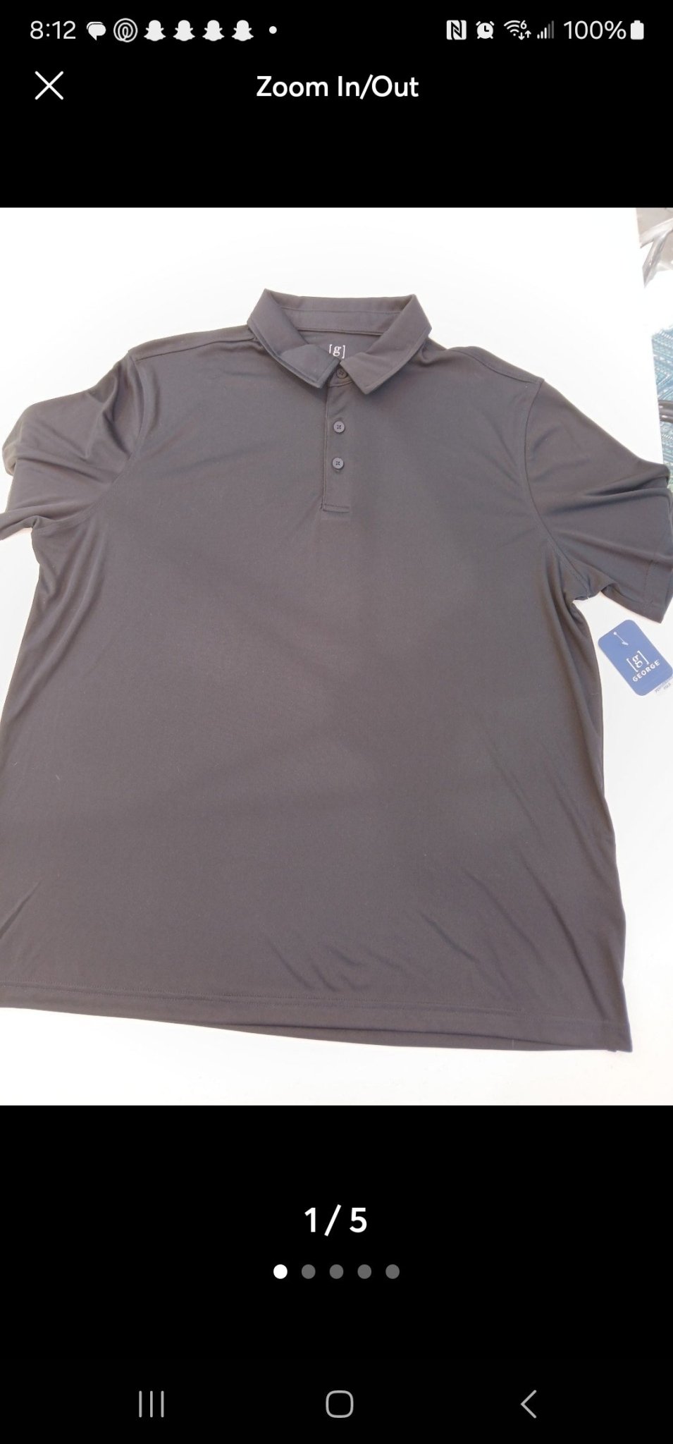 George Men's Performance Polo Shirt XL Black Moisture Wicking - I Bought a Yard Sale