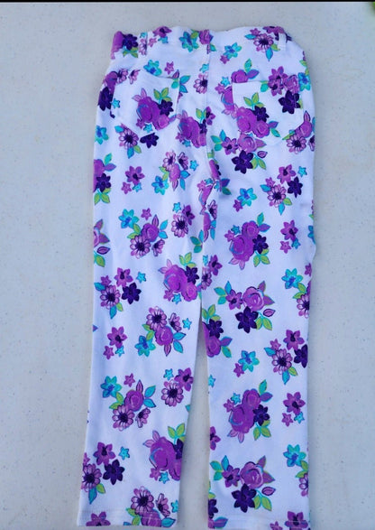 Girls Garanimals Pants Printed Jeggings Purple white 5T - I Bought a Yard Sale