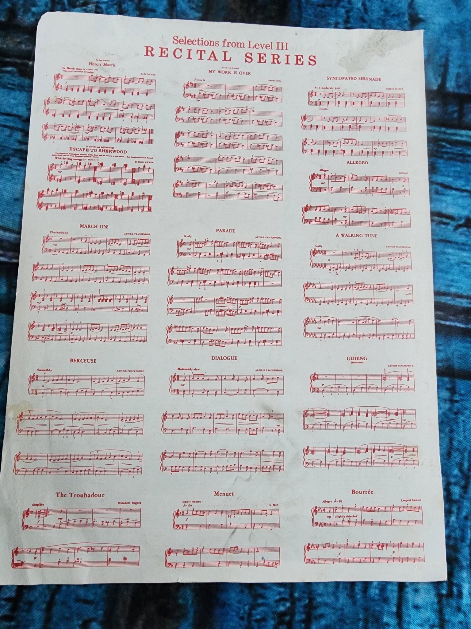 Gliding Recital Series for Piano, Red 1963 - I Bought a Yard Sale