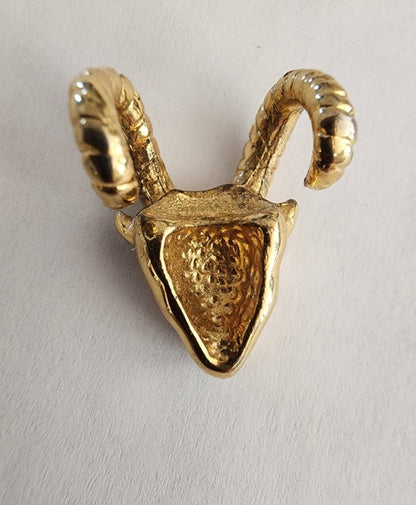 Gold plated Ram Head's Pendant - I Bought a Yard Sale