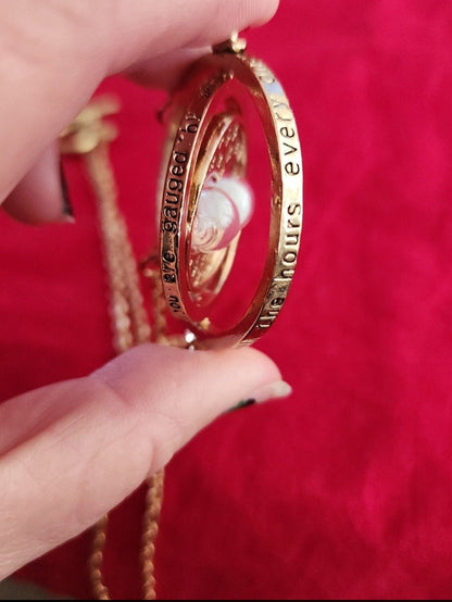 Golden Harry Potter Time Turner Necklace Harry Potter Necklace Jewelry - I Bought a Yard Sale