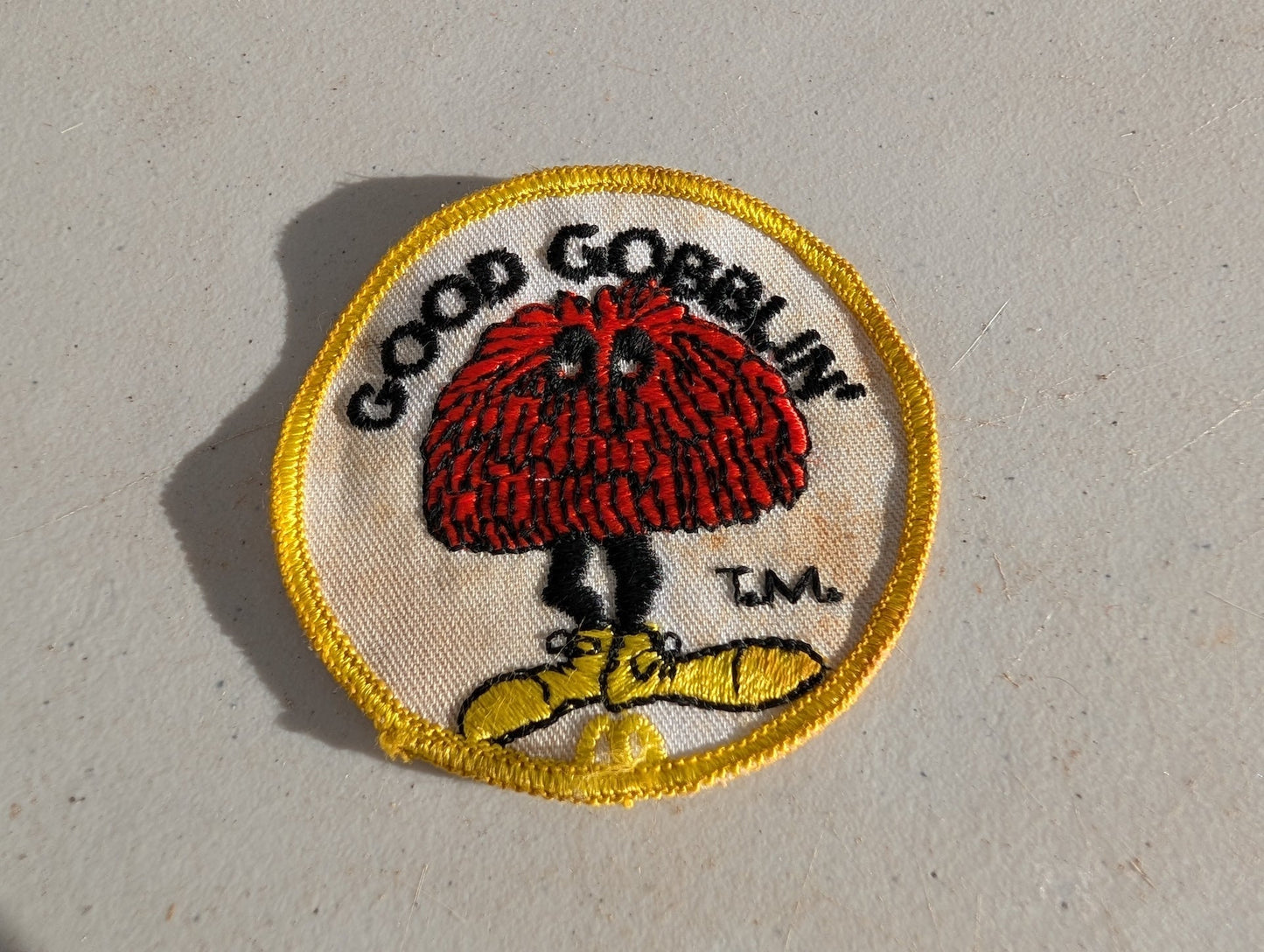 Good Goblin McDonald's French Fries Character Vintage Souvenir Round Embroidered Patch - I Bought a Yard Sale