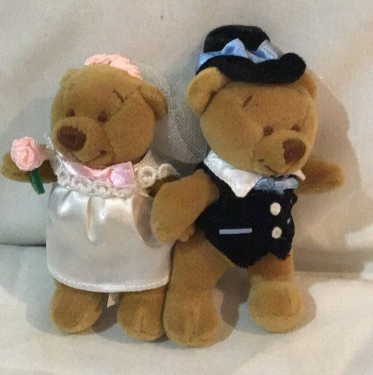 Groom and Bride Wedding Teddy Bears 5” Cuddle Factory - I Bought a Yard Sale