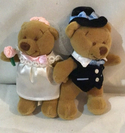 Groom and Bride Wedding Teddy Bears 5” Cuddle Factory - I Bought a Yard Sale