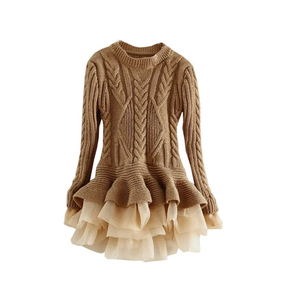 Girls' Sweater Dress Long Sleeve