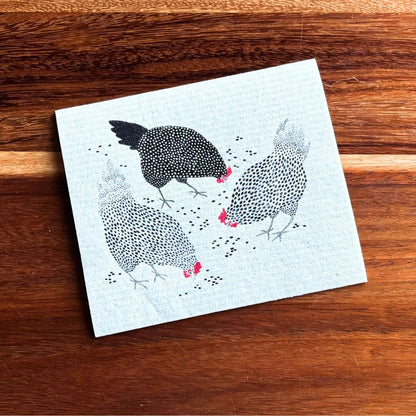 Happy Chickens Swedish Dishcloth - I Bought a Yard Sale