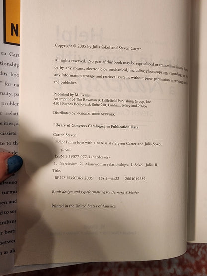 Help! I'M IN love with a Narcissist by Steven Carter & Julia Sokol HB Book - I Bought a Yard Sale