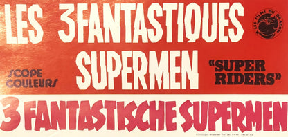 Vintage Belgian Movie Poster Super Riders 🤖 1976 Les 3 Fantastiques Supermen Kamen Rider Tokusatsu